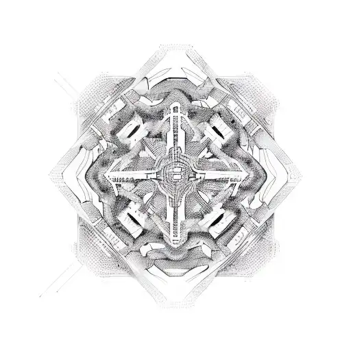 Design A Futuristic Gaming Scene With Intricate Geometric Patterns Integrated Into The Background