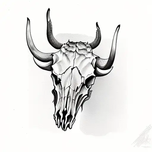 Longhorn Skull 15Cm With Name Barnes At The Top