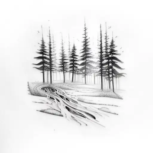 Sleeve Tattoo With Forest Path