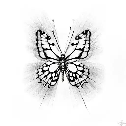 Butterfly Made Of Skeleton Bones
