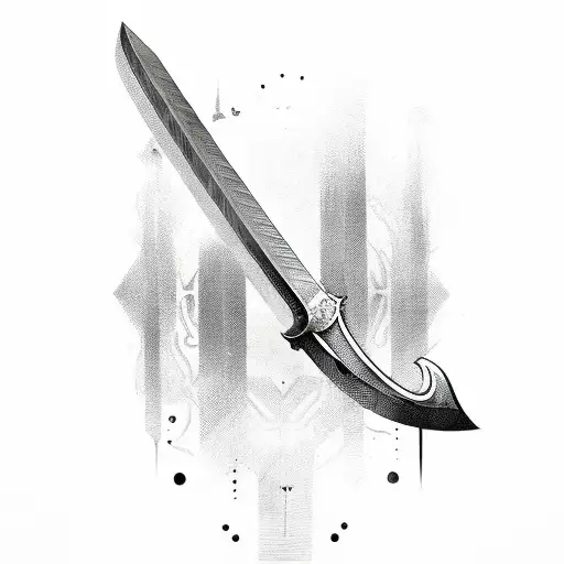 Sword With Text Down Blade