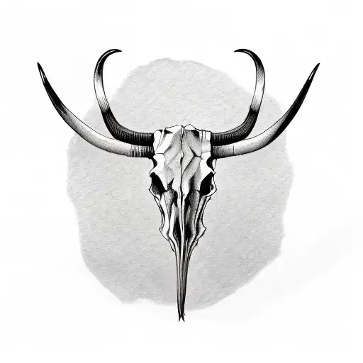 Longhorn Skull With Wide Flat Horns