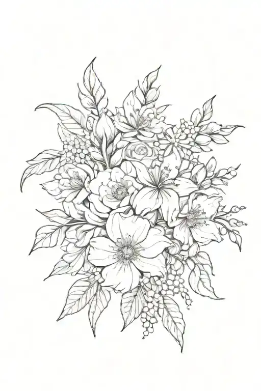 Bouquet Of June And July Birth Flower
