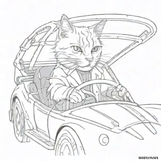Deil Cat In The Sports Car Driving