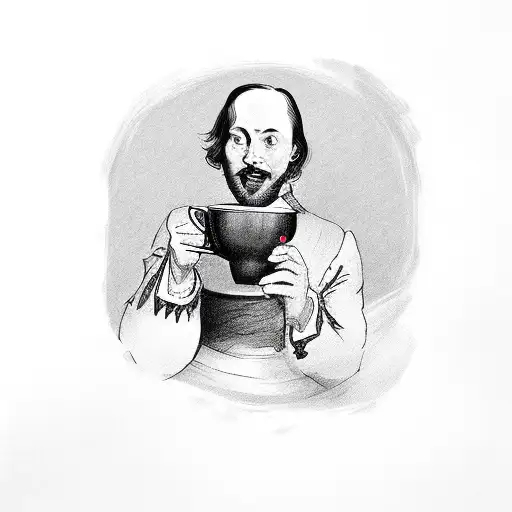 Shakespeare Drinking Coffee