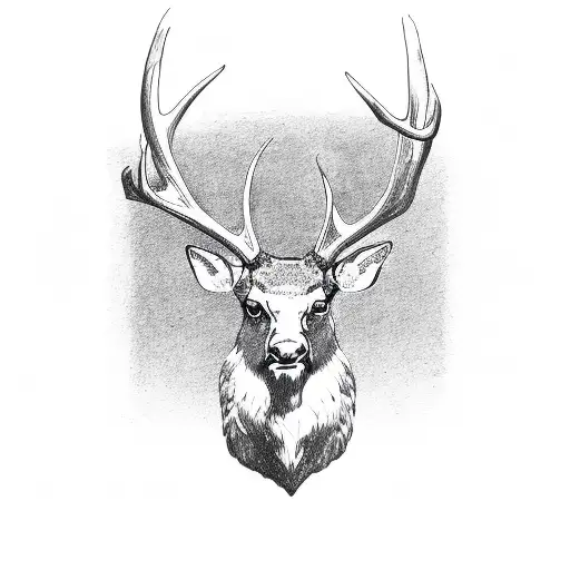 Full-body Antlered Deer