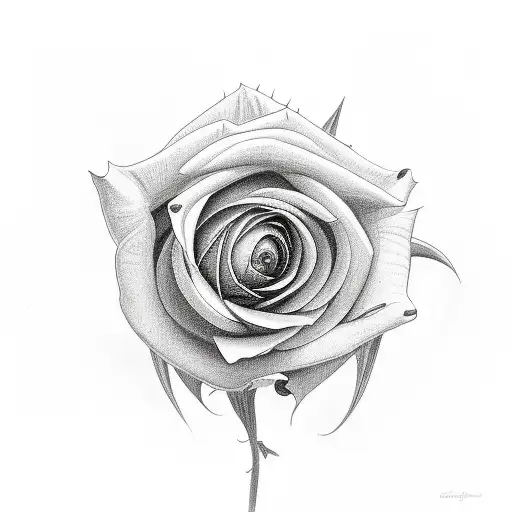 A Coontail Flower With A Yellow Rose Coming Out Of The Middle