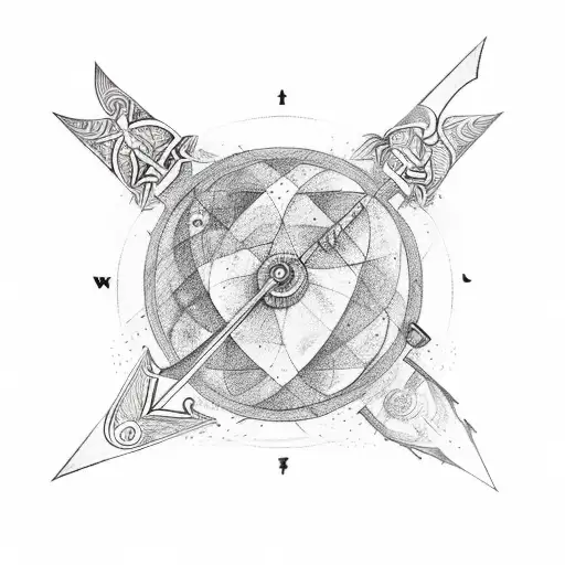 Sword In The Middle Is Written 'Center Of The Universe'