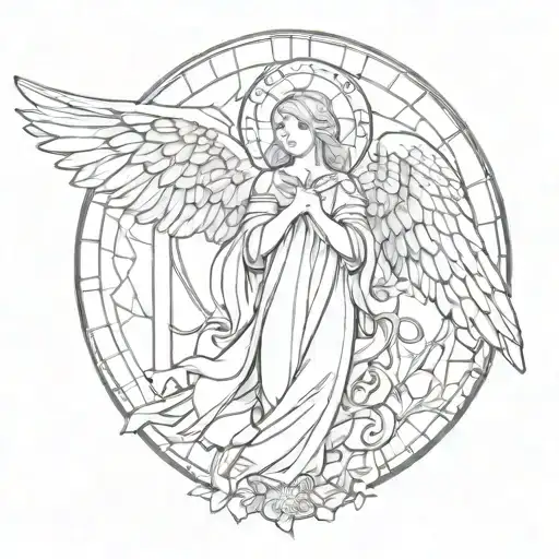 An Angel In A Stained Glass Window