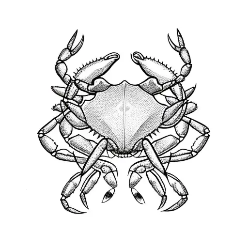 Crab Zodiac With White Roses