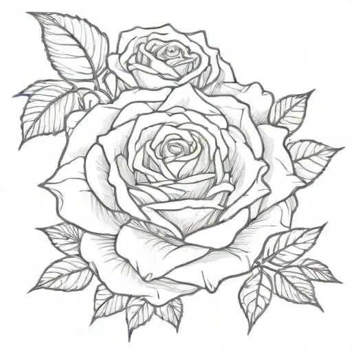 Rose Tattoo Low Detail