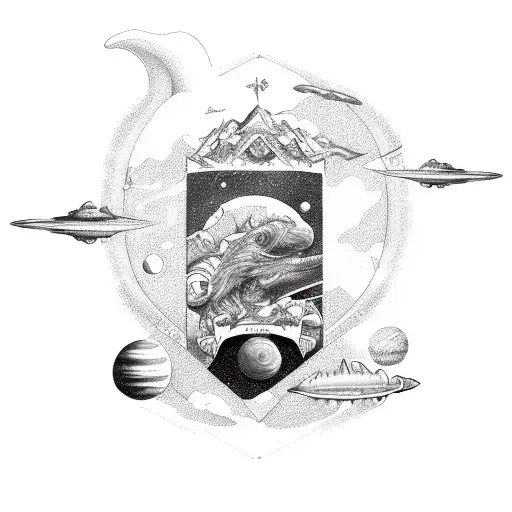 Arm Sleeve Deep Sea Land Sky Solar System Dolphin Motorcycle Horse Biplane