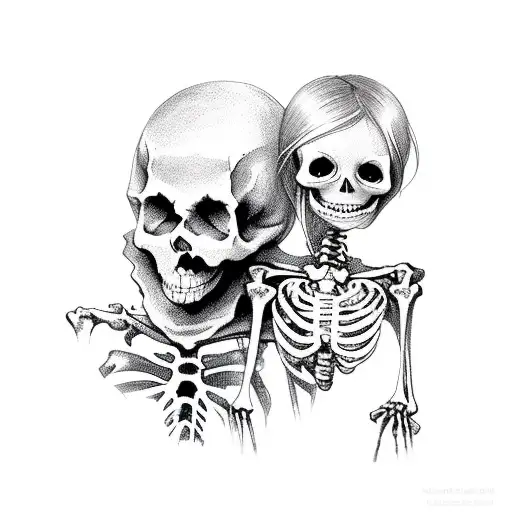 A Skeleton Who Hold A Girl