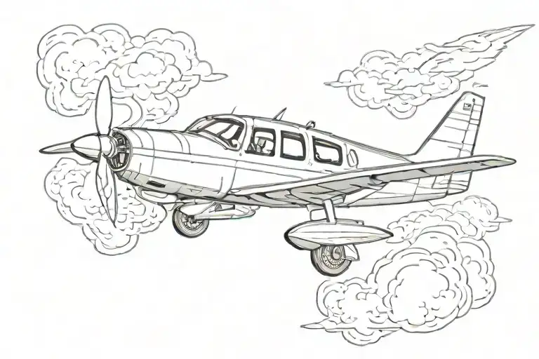 Small Airplane Flying In The Sky