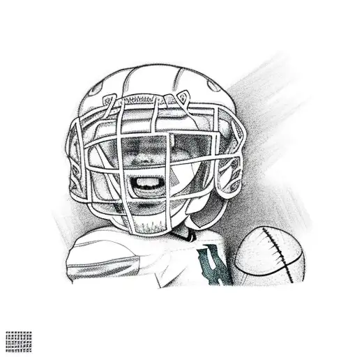 Kid With Football In Front Of A Cage