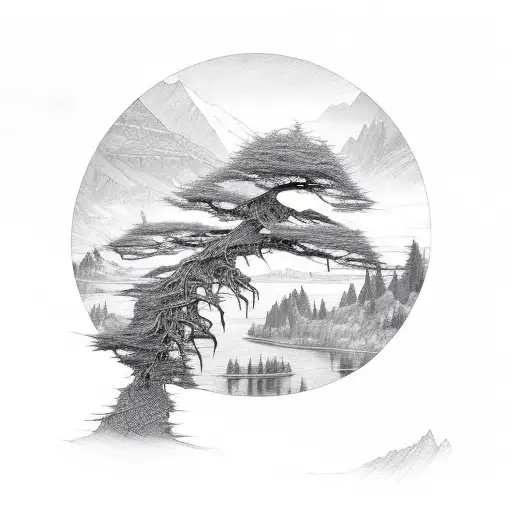 River Willow Tree And Canyon Sleeve