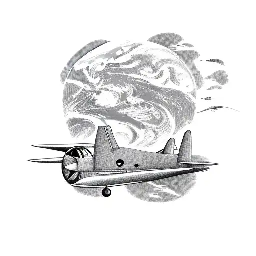 Airplane Flying Around Earth