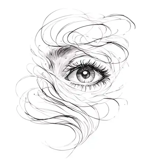 Abstract Flowing In Different Ways With Eyes