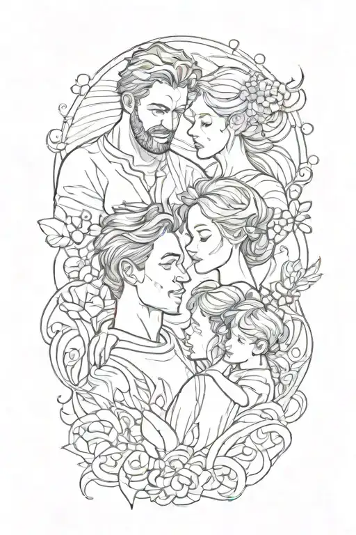 4 People Father Mother Son Daughter