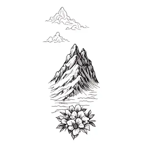 A Mountain And Flowers Wrapping
