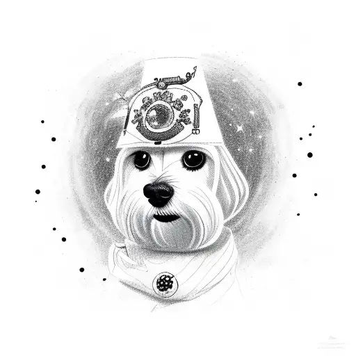 Maltese Dog Looking At Stars