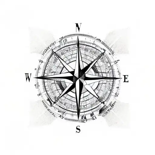 A Map Of The World With A Compass Rose And Airplane