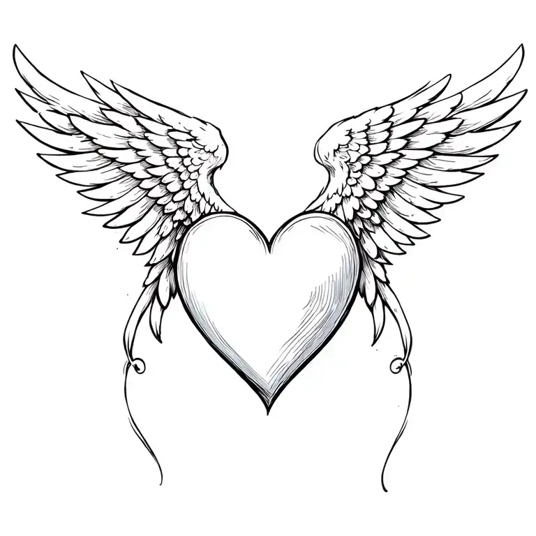 Arschgeweih Tattoo Heart With Angel Wings