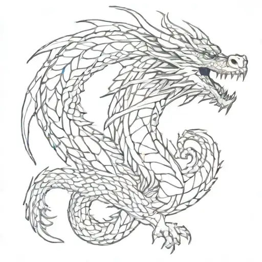 Full Length Dragon From Head To Tail For Shoulder