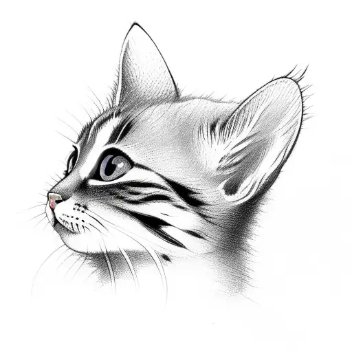 Kitten With Dragonfly On Its Nose Side View