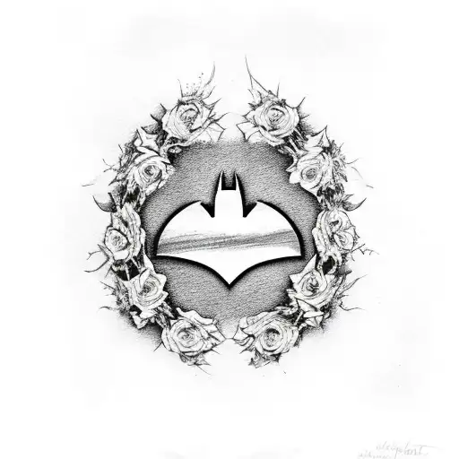 Batman Symbol With Roses