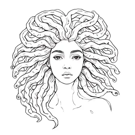 African American Medusa With A Semi Colon