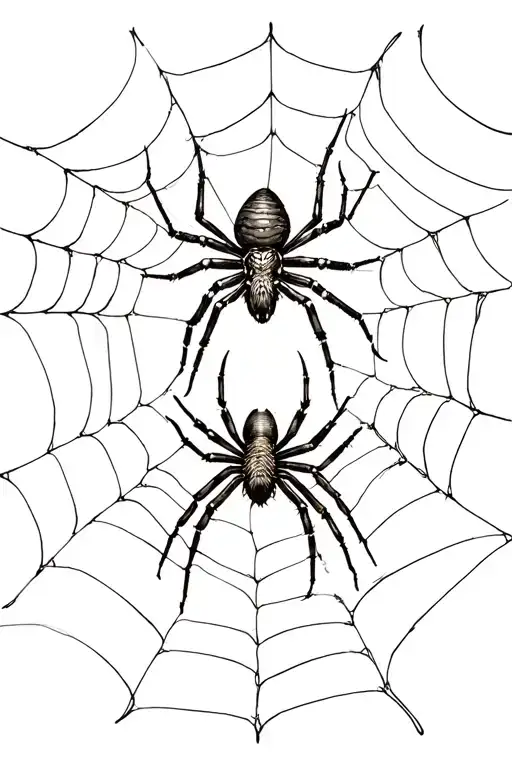 Spider Traped On It's Own Web