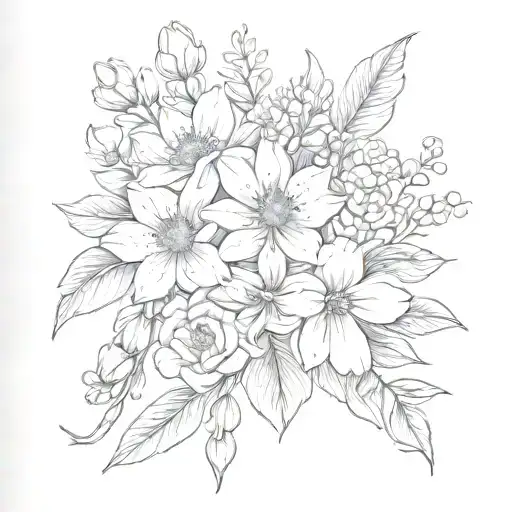 April Febuary May Birth Flower Bouquet