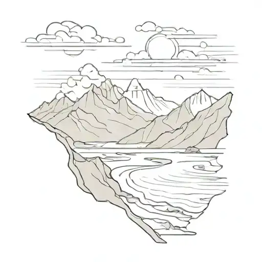 A Beach With Mountains In The Background