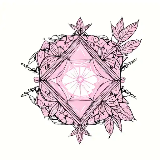 Pink In Realistic With Geometric Ornaments