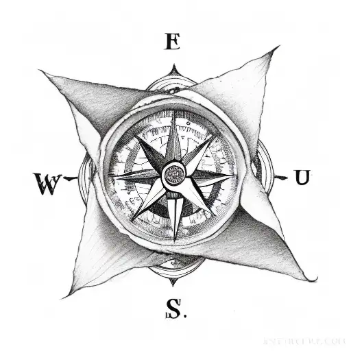 A Rose Rapped Around A Compass