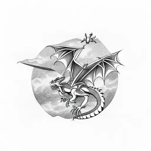 Dragon Flying Up Back