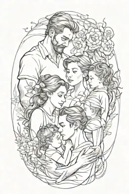 4 People Father Mother Son Daughter