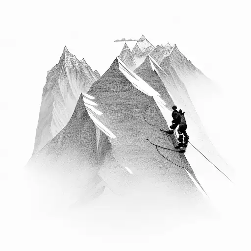 A Little Climber On The Top Of Mount Everest