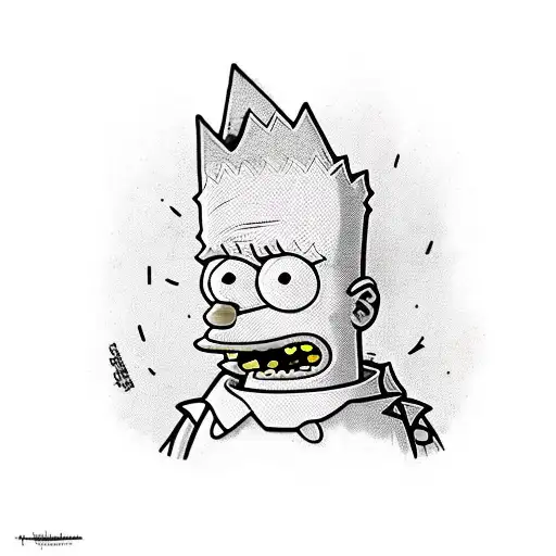 A Creative Design Combining Lisa And Bart Simpson In A Playful Sibling Dynamic
