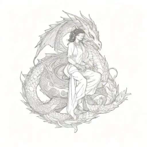 A Woman Riding A Dragon