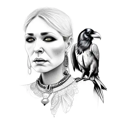 Raven With Woman