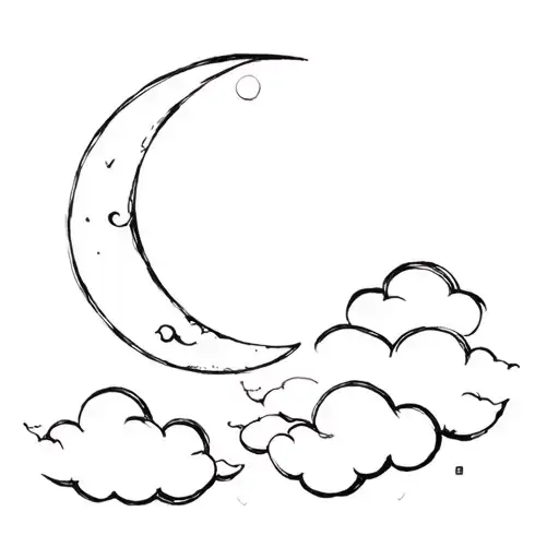 Half Moon And Cloud