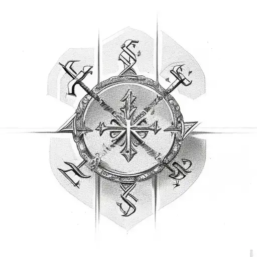 Christian Cross With Lettering