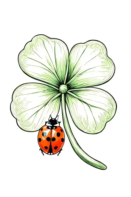 Ladybug On A 4 Leaf Clover