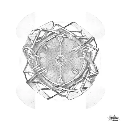 Chains Going In A Circle With A Heart