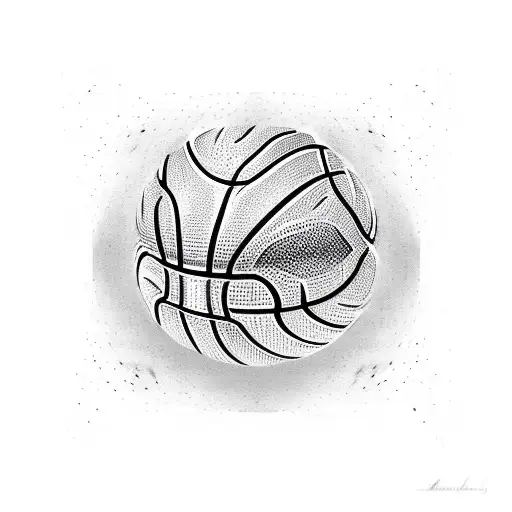 An Abstract Design Of A Basketball Merging With Binary Code