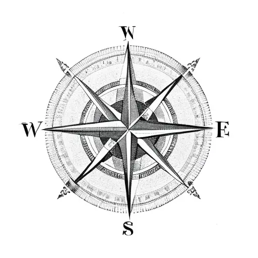 A Compass Rose With Each Family Member's Name Pointing In A Different Direction