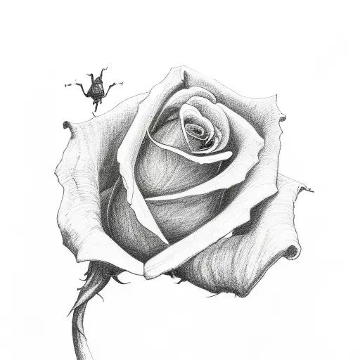 Grim Reaper Dropping A Rose