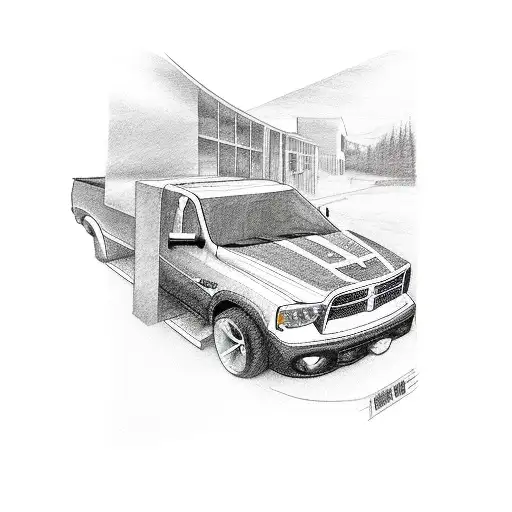 Dog Hanging Out Window Of 2010 Dodge Ram 3500